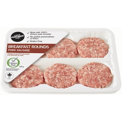Fortinos Breakfast Sausage Rounds 300 g, $2.16/100g