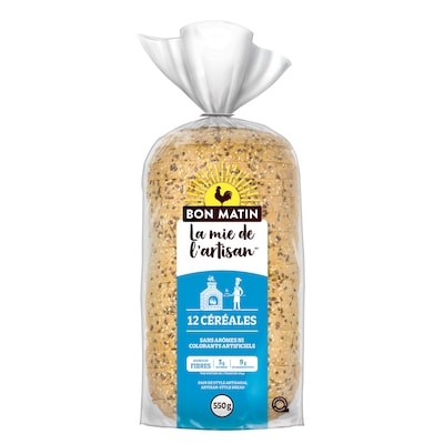 Bon Matin La mie de l’artisan 12 Grain Bread 550 g, $0.73/100g