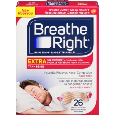 Breathe Right Brth Bandelettes Nasl Extra Bg 26 ea, 0,77 $/1ch