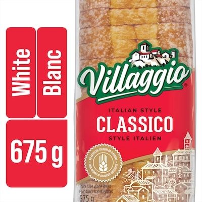 Villaggio Classico Italian Style Thick Slice White Bread 675 g, $0.64/100g