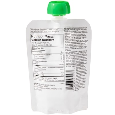 Sweet Corn Baby Puree, Organic