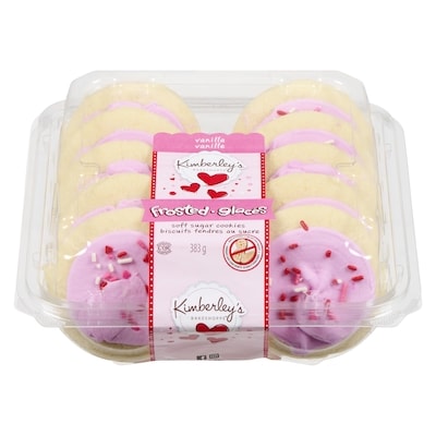 Kimberley's Bakeshoppe Frosted Sugar Cookies – Valentine’S Day Vanilla White And Pink 383 g, $1.31/100g