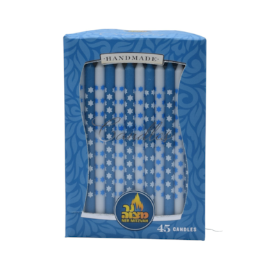 Ner Mitzvah Bougies de Hanoukka (étoile de David bleue et blanche) 45x1.0 ea, 0,29 $/1ch