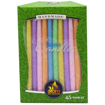 Ner Mitzvah Bougies de Hanoukka multi-couleurs 45x1.0 ea, 0,44 $/1ch