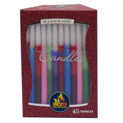 Ner Mitzvah Chanukah Candles (Tri-Color) 45x1.0 ea, $0.42/1ea