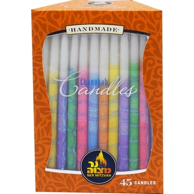 Ner Mitzvah Hanukah Candles, Decorated 45x1.0 ea, $0.44/1ea