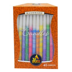 Ner Mitzvah Chanukah Candles (Decorated) 45x1.0 ea, $0.42/1ea