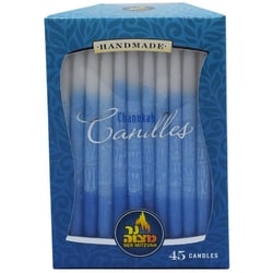 Ner Mitzvah Hanukah Candles, Blue & White 45x1.0 ea, $0.44/1ea