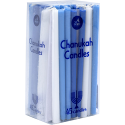 Ner Mitzvah Long Chanukah Candles (Blue & White) 45x1.0 ea, $0.13/1ea
