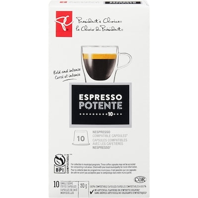 President's Choice PC® Espresso Potente Single Serve Coffee Capsules 10 ea, $79.90/100ea