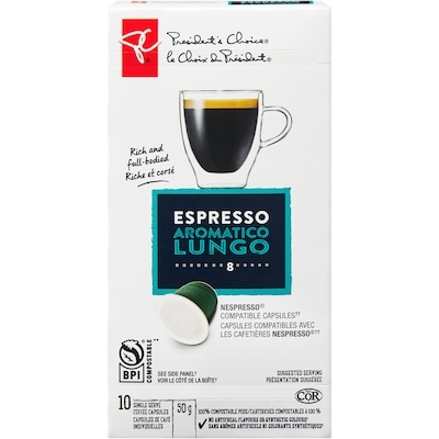 le Choix du Président Cartouches individuelles de café Espresso Aromatico Lungo PCᴹᴰ 10 ea, 70,00 $/100ch