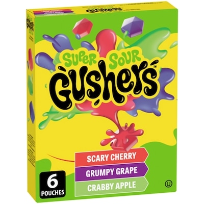 Betty Crocker Fruit Gushers Super Sour Gushers 138 g, $2.54/100g
