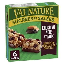 Nature Valley Sucrees et Salees Chocolat Noir et Noix Granola Barres 6 CT 210 g, 1,67 $/100g