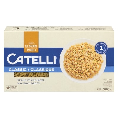 Catelli Pâtes Classiques, Macaroni Droit 900 g, 0,51 $/100g