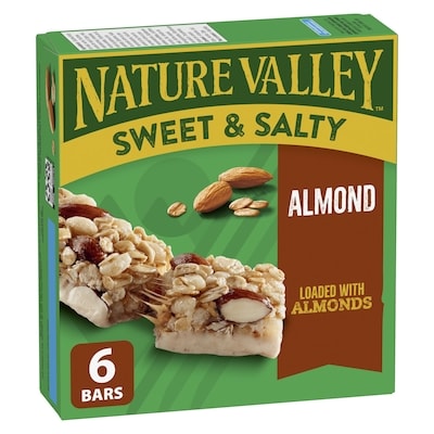 Nature Valley Sweet And Salty Almond Granola bars , 6 CT 210 g, $1.90/100g