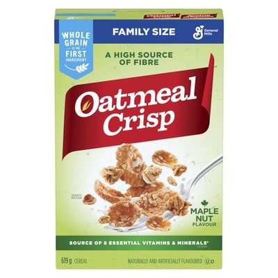 Oatmeal Crisp Breakfast Cereal, Maple Nut, Family Size, High Fibre