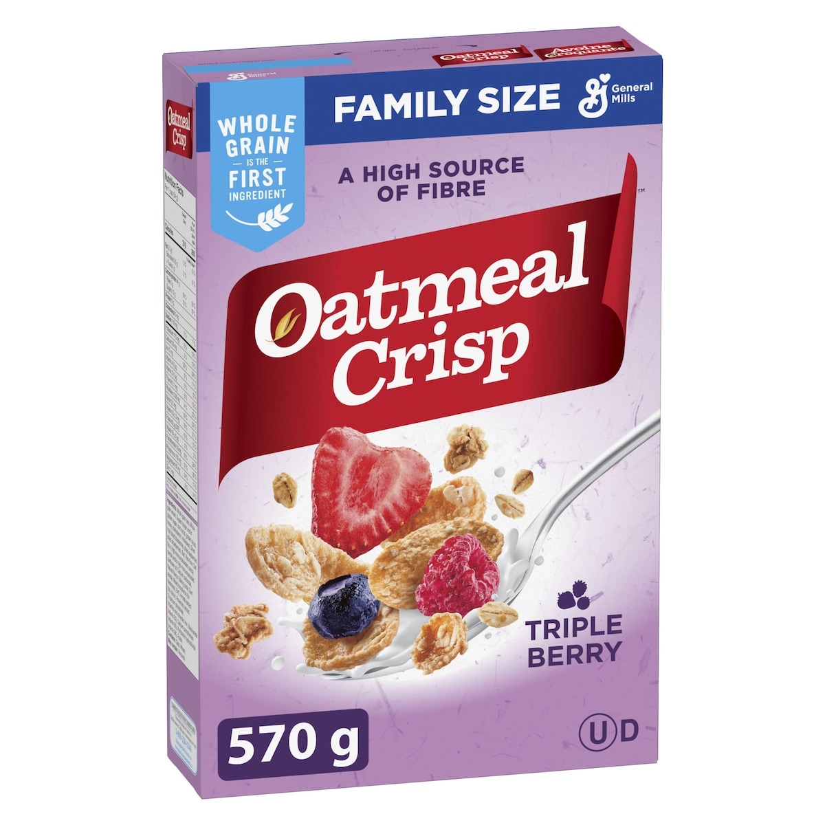 General Mills Oatmeal Crisp Breakfast Cereal, Triple Berry, Family Size