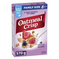 General Mills Oatmeal Crisp Breakfast Cereal, Triple Berry, Family Size 570 g, $1.40/100g