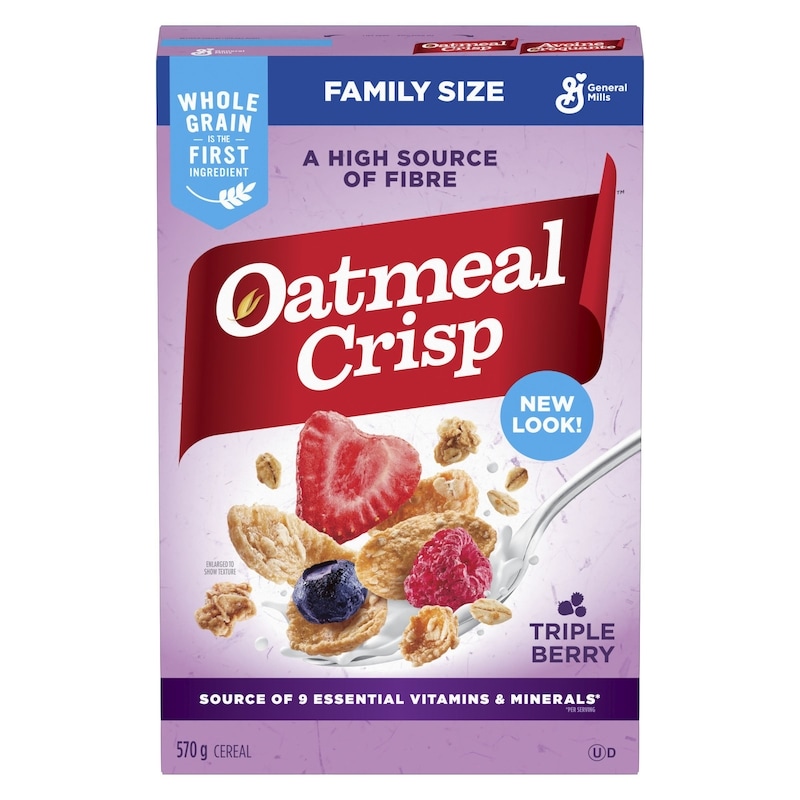 Oatmeal Crisp Breakfast Cereal, Triple Berry, Family Size