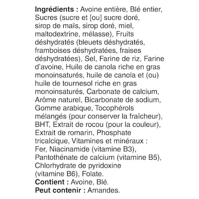 Avoine Croquante Trio de Petits Fruits, Céréales Pour le Petit-Déjeuner Riche en Fibres, Grains Entiers