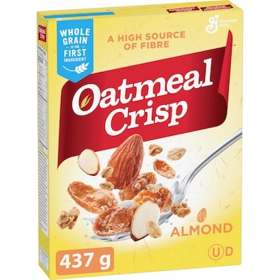 General Mills Oatmeal Crisp Breakfast Cereal, Almond, High Fibre and Whole Grains 437 g, $1.26/100g