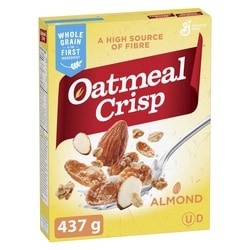 General Mills Oatmeal Crisp Breakfast Cereal, Almond, High Fibre and Whole Grains 437 g, $1.14/100g