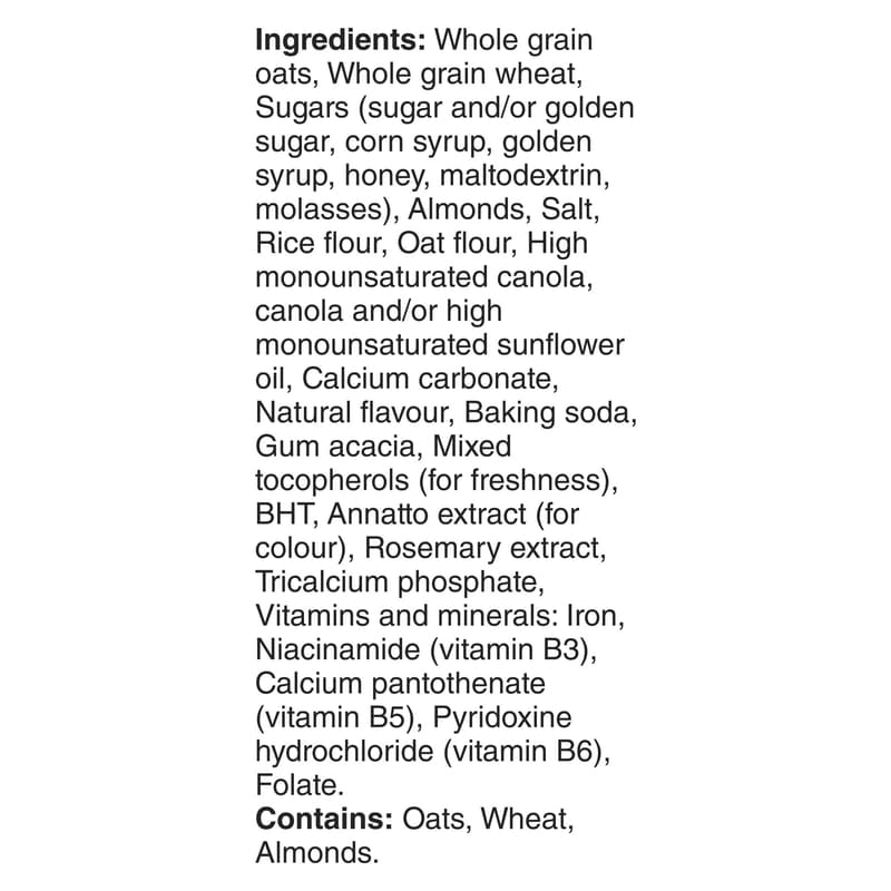 Oatmeal Crisp Breakfast Cereal, Almond, High Fibre and Whole Grains