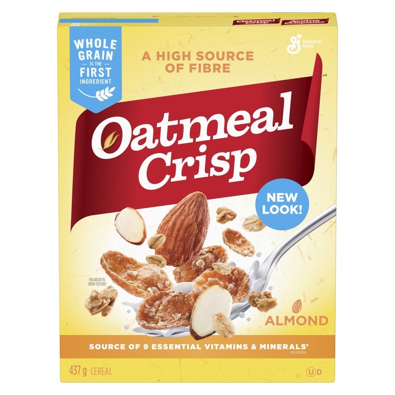 Oatmeal Crisp Breakfast Cereal, Almond, High Fibre and Whole Grains
