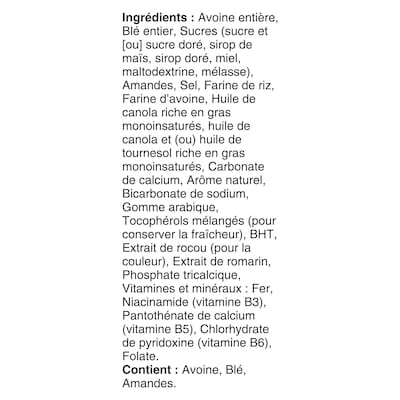 Avoine Croquante aux Amandes, Céréales Pour le Petit-Déjeuner Riche en Fibres, Grains Entiers