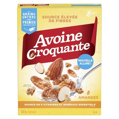 Avoine Croquante aux Amandes, Céréales Pour le Petit-Déjeuner Riche en Fibres, Grains Entiers