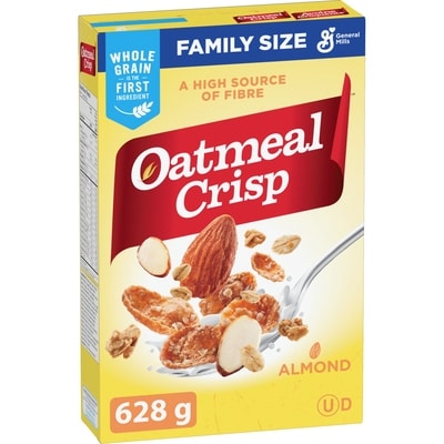 General Mills Oatmeal Crisp Breakfast Cereal, Almond, Family Size, High Fibre 628 g, $1.27/100g