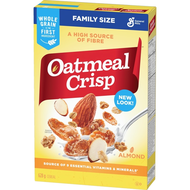 Oatmeal Crisp Breakfast Cereal, Almond, Family Size, High Fibre