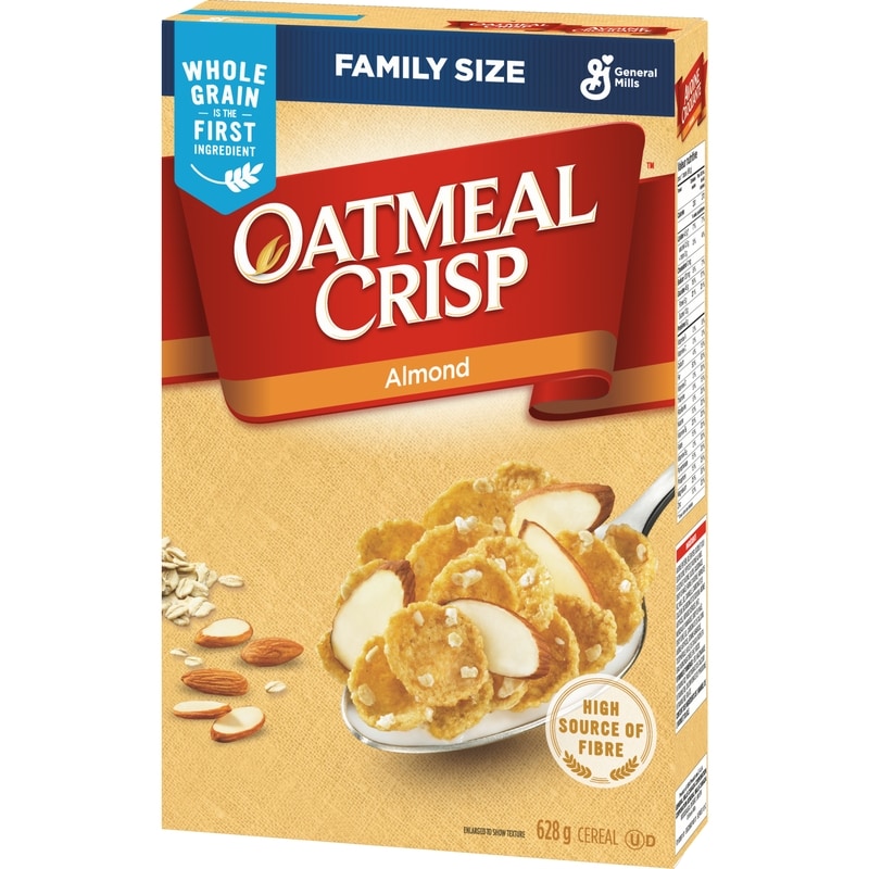 Oatmeal Crisp Breakfast Cereal, Almond, Family Size, High Fibre