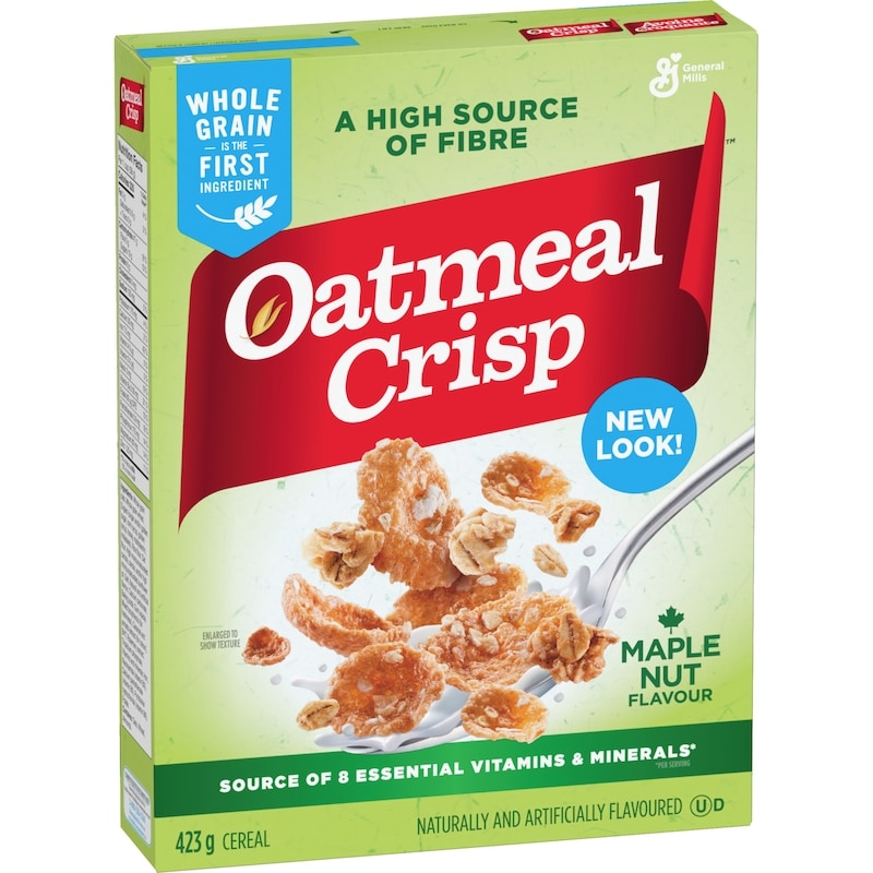 Oatmeal Crisp Breakfast Cereal, Maple Nut, High Fibre and Whole Grains