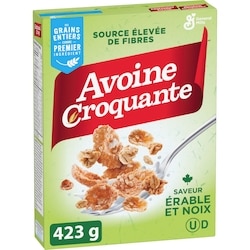 General Mills Avoine Croquante Saveur Erable et Noix,Céréales Pour le Petit-Déjeuner Riche en Fibres, Grains Entiers 423 g, 1,42 $/100g