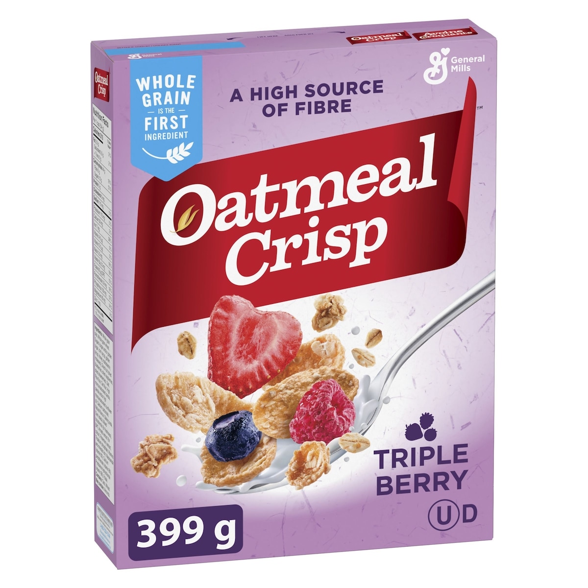 Oatmeal Crisp Cereal High Fibre and Whole Grains Triple Berry