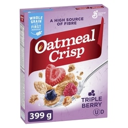 General Mills Oatmeal Crisp Breakfast Cereal, Triple Berry, High Fibre and Whole Grains 399 g, $1.25/100g