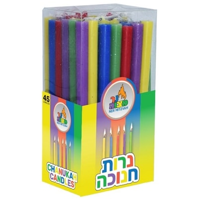 Ner Mitzvah Chanukah Long Candles, Multicoloured, 45 Candles 45x1.0 ea, $0.14/1ea