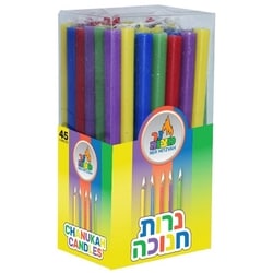 Ner Mitzvah Bougies longues Hanoukka, multicolore, 45 bougies 45x1.0 ea, 0,14 $/1ch
