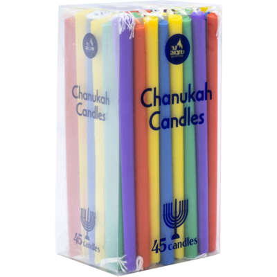 Ner Mitzvah Bougies de Hanoukka longues (multicolores) 45x1.0 ea, 0,06 $/1ch