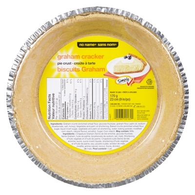 Sans Nom Croûte à tarte, biscuits Graham 170 g, 1,76 $/100g
