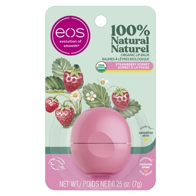 EOS 100 % Naturels et Biologiques Baumes Labiaux, Sorbet à la fraise 7 g, 78,43 $/100g
