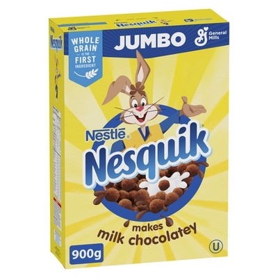 General Mills Nesquik Chocolate Breakfast Cereal, Jumbo Size 900 g, $1.28/100g