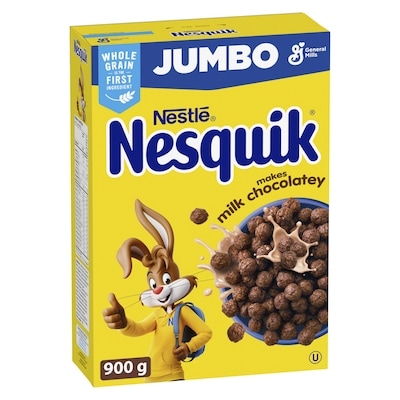 General Mills Nesquik Chocolate Breakfast Cereal, Jumbo Size 900 g, $1.22/100g