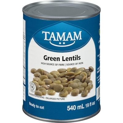 Tamam Green Lentils 540 ml, $0.24/100ml