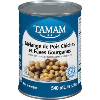 Tamam Mélange de pois chiches et de gourganes 540 ml, 0,24 $/100ml