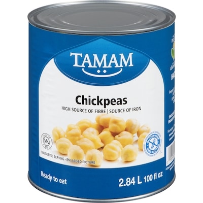Tamam Chickpeas 2.84 l, $0.27/100ml