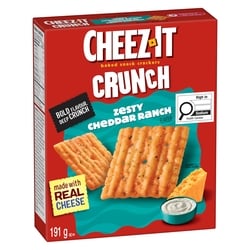Cheez-It Crunch, Zesty Cheddar Ranch Flavor, Baked Snack Crackers  191 g, $1.05/100g
