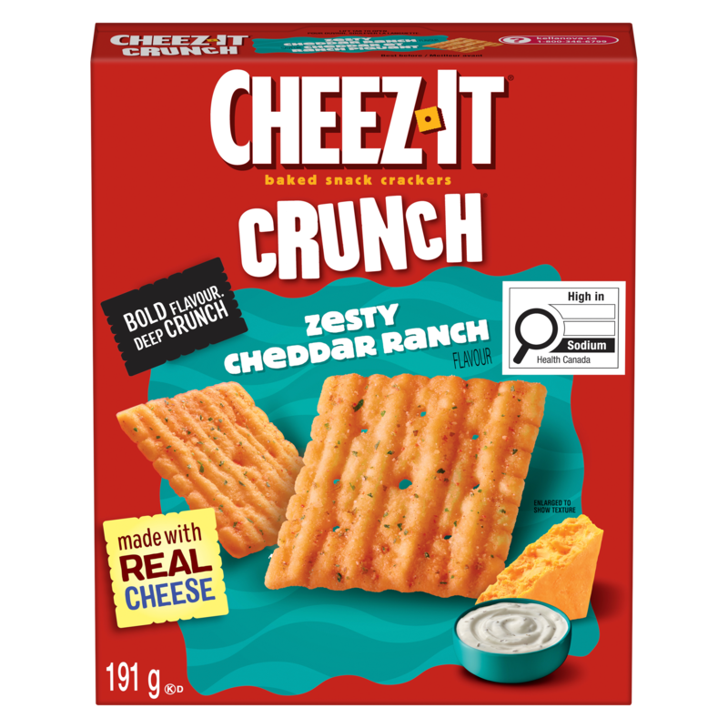 Crunch, Zesty Cheddar Ranch Flavor, Baked Snack Crackers 
