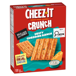 Cheez-It Crunch, Zesty Cheddar Ranch Flavor, Baked Snack Crackers